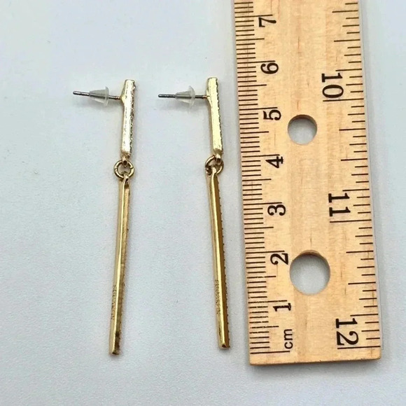 Gold Rhinestone Bar Long Boho Retro Dangle Hook Earrings Fashion Jewelry E68 - Picture 2 of 2